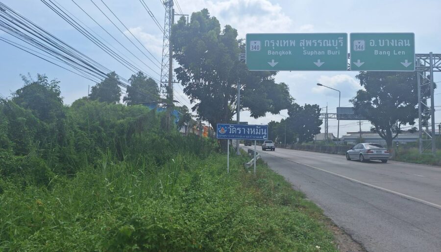 ขขายที่ดิน 3-3-84 ไร่ ติดถนน 346 ปทุมธานี-บางเลน, ใกล้แยกนพวงค์