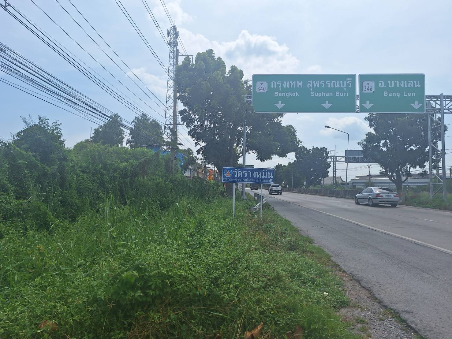 ขขายที่ดิน 3-3-84 ไร่ ติดถนน 346 ปทุมธานี-บางเลน, ใกล้แยกนพวงค์