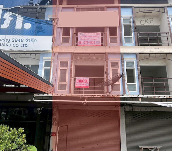 อาคารพาณิชย์ 3 ชั้น หน้านิคมปิ่นทอง 1 ศรีราชา ติดถนนเลียบมอเตอร์เ
