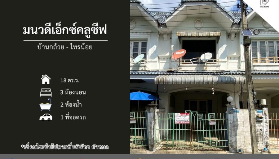 ขายหมู่บ้านมนวดีเอ็กซ์คลูซีฟ บ้านกล้วยไทรน้อย