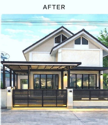 บ้านแฝดชั้นเดียวรีโนเวทพร้อมอยู่ ม.อยู่สบายริมน้ำ (ฝั่งนิคมอมตะนค