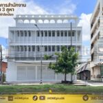 เช่าอาคารพาณิชย์ 3.5 ชั้น 3 คูหา มีดาด ฟ้าติดถนนเทพารักษ์