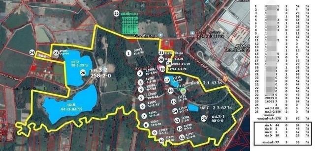 ขายที่ดินผังม่วงแปลงยาวฉะเชิงเทรา รวมพื้นที่ 579 ไร่