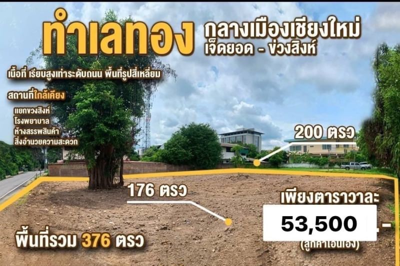 ขายที่ดิน 376ว. 20.116ล. สาธารณูปโภค ช้างเผือก เมืองเชียงใหม่