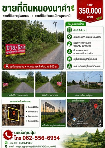 ขายที่ดินหนองนาคำ ขายที่ดินธาตุโพนทอง​