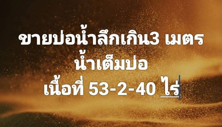 ขายที่ดินแหล่งผลิตน้ำ ลึกเกิน 3 เมตร 53 ไร่ 2 งาน