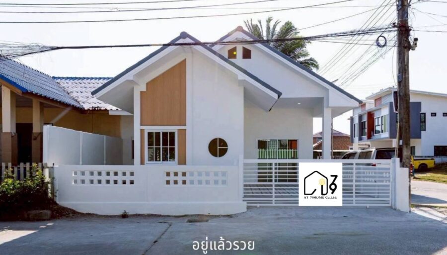 ให้เช่าบ้านแฝดรีโนเวทใหม่ ใกล้วัดโขดหิน ใกล้มาบตาพุด ระยอง