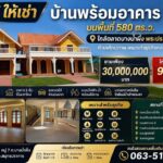 ขาย และ ให้เช่า บ้านพร้อมอาคาร บนพื้นที่ 580 ตร.ว. ใกล้ตลาดบางน้ำ
