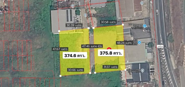 ขายที่ดิน 2 แปลง 374.6 ตร.ว. และ 375.8 ตร.ว. (ตรงข้ามกัน) อ่อนนุช